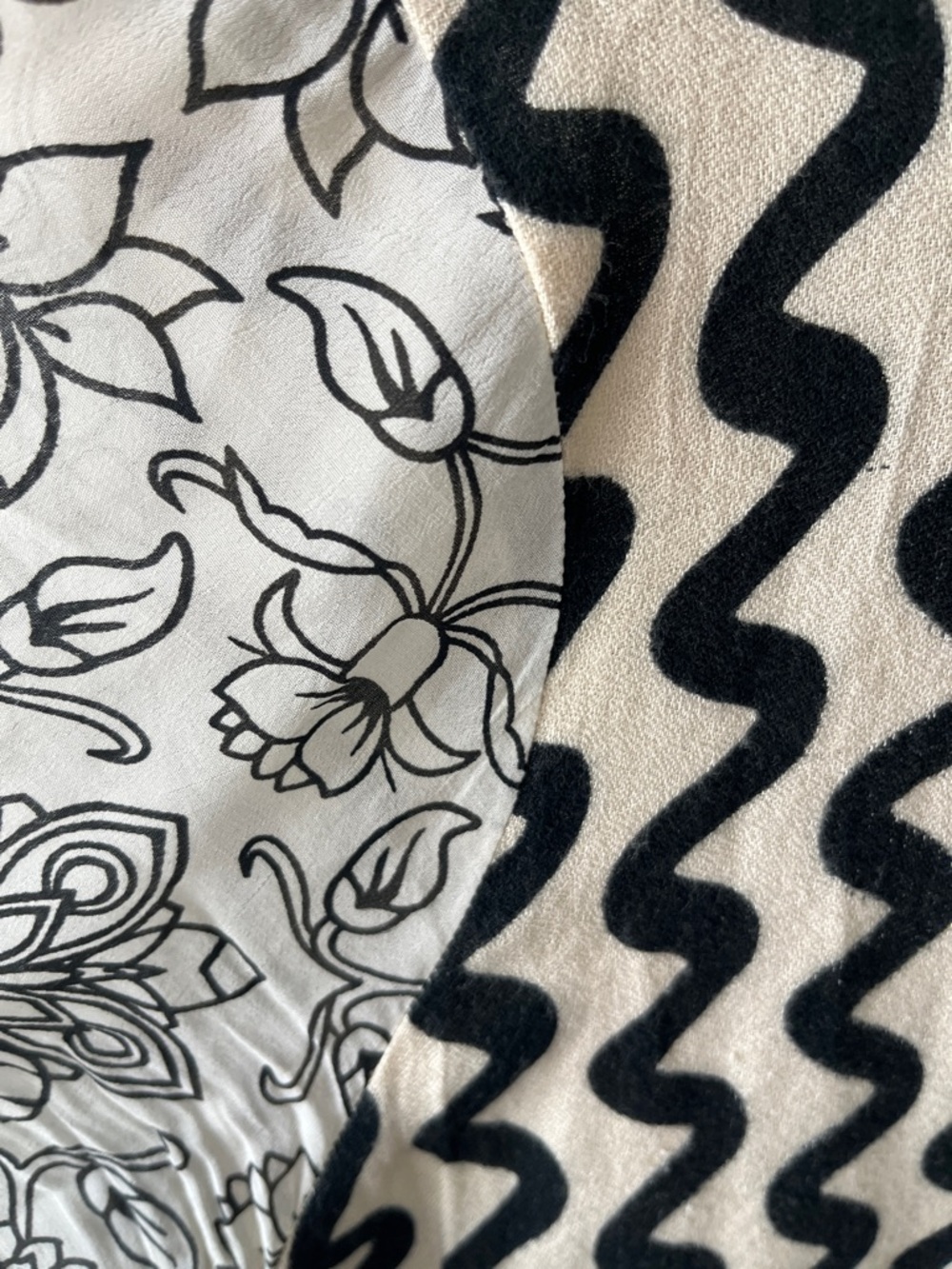Embellished Black and Cream Floral-Print Blouse - Picture 3 of 12